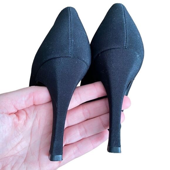 Vera Wang X Stuart Weitzman Heel Pointed Toe Pumps Heels Black 6 - Picture 4 of 8